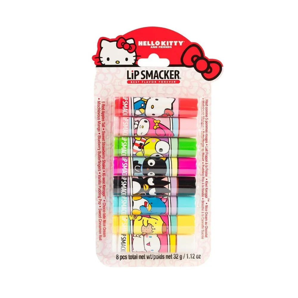 NEW Lip Smacker Sanrio Hello Kitty 8-Piece Flavored Lip Balm My Melody Little Tw